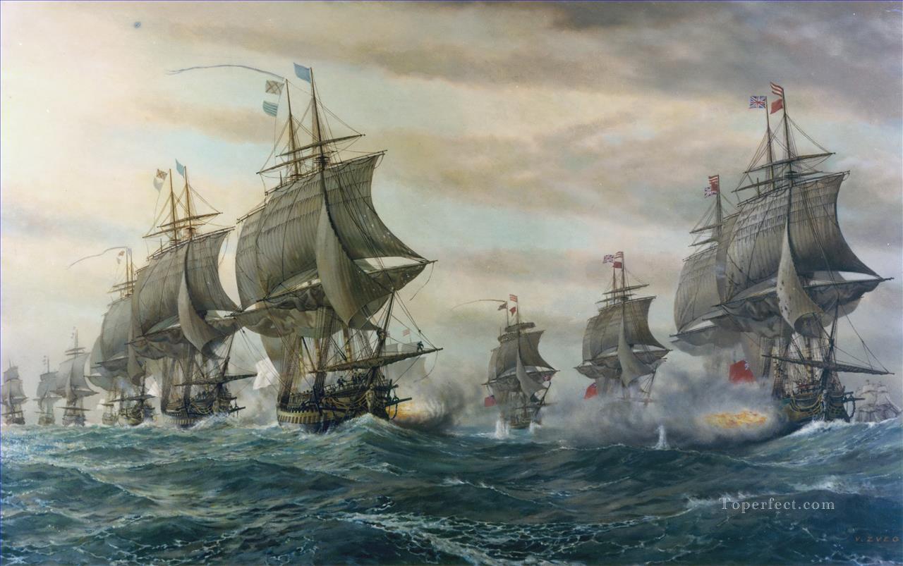 Batalla de Virginia Capes Batallas navales Pintura al óleo